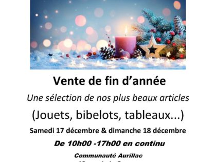 Deux rendez-vous à Aurillac et à Saint-Flour pour les ventes de fin d’année