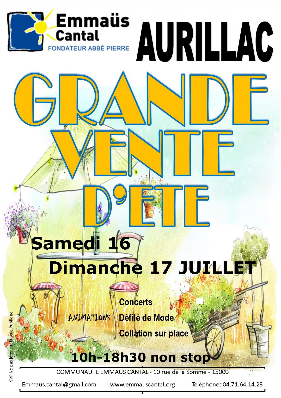 Grande vente Emmaus Aurillac 2016